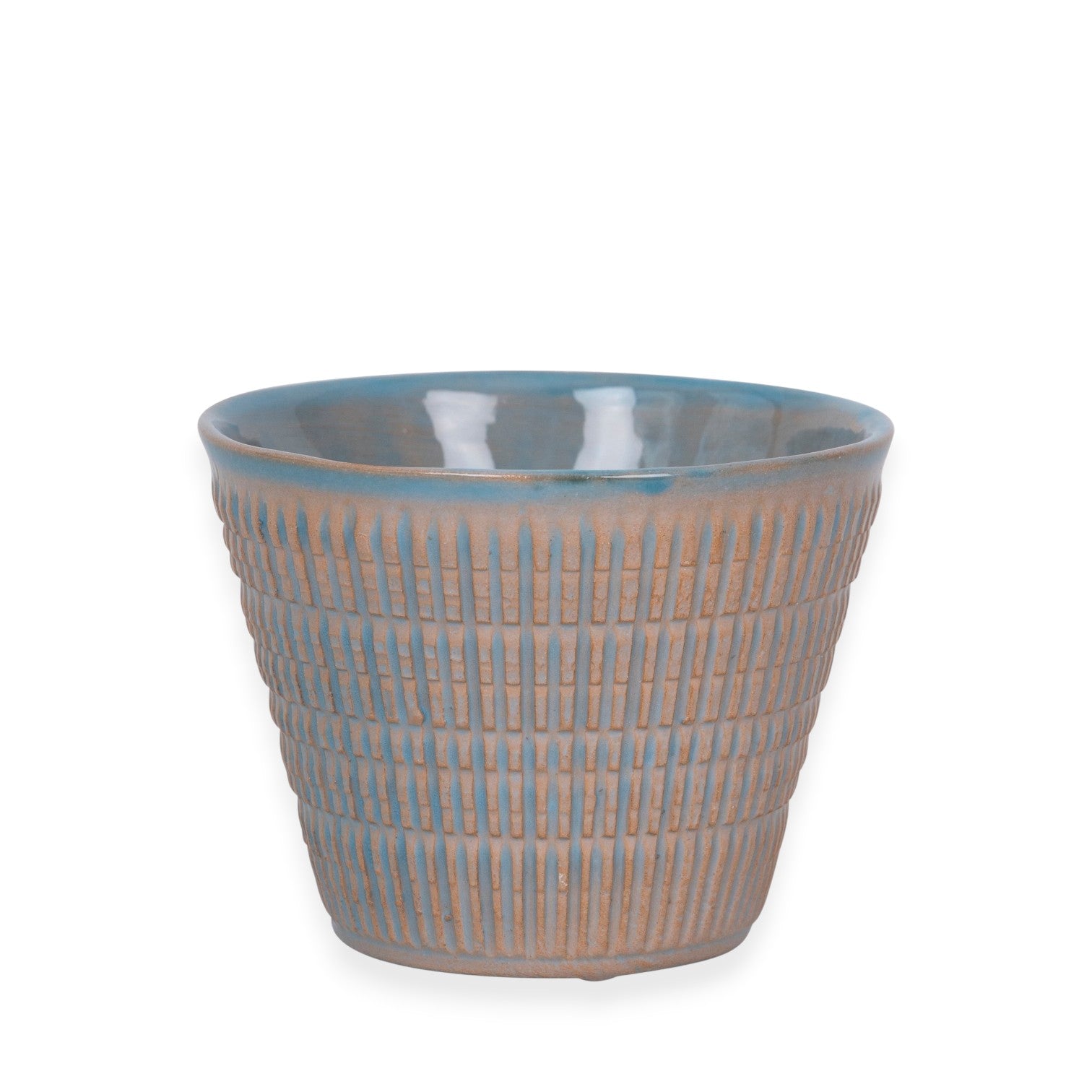 Konisk kaffekop i terracotta blå keramik fra GiùInLab