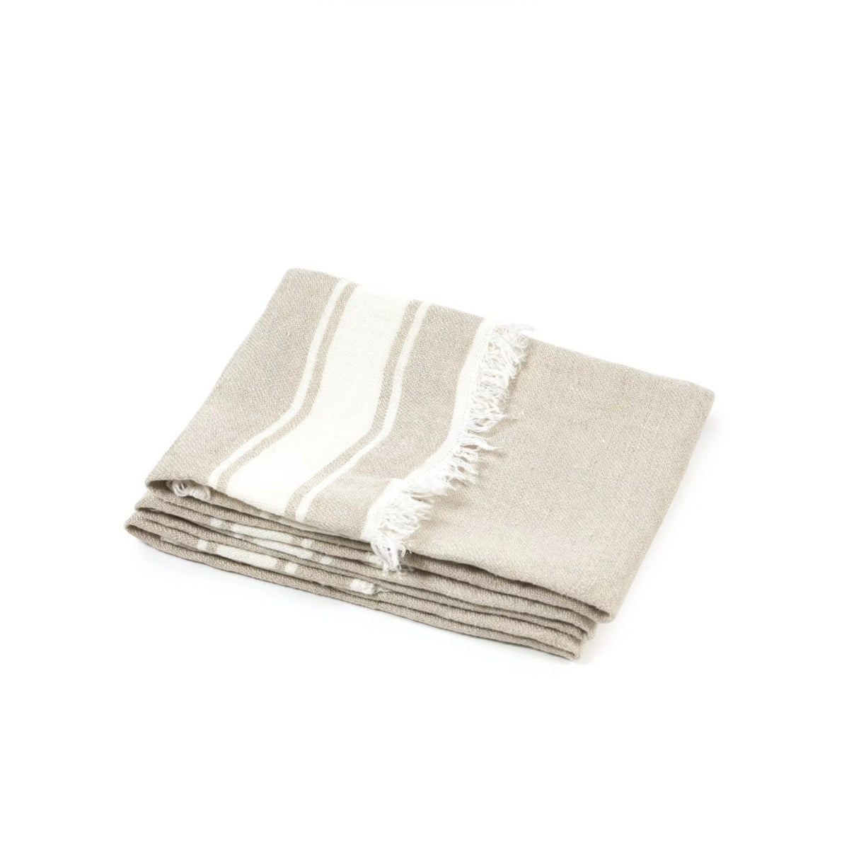 Libeco guest towel - Flax stripe