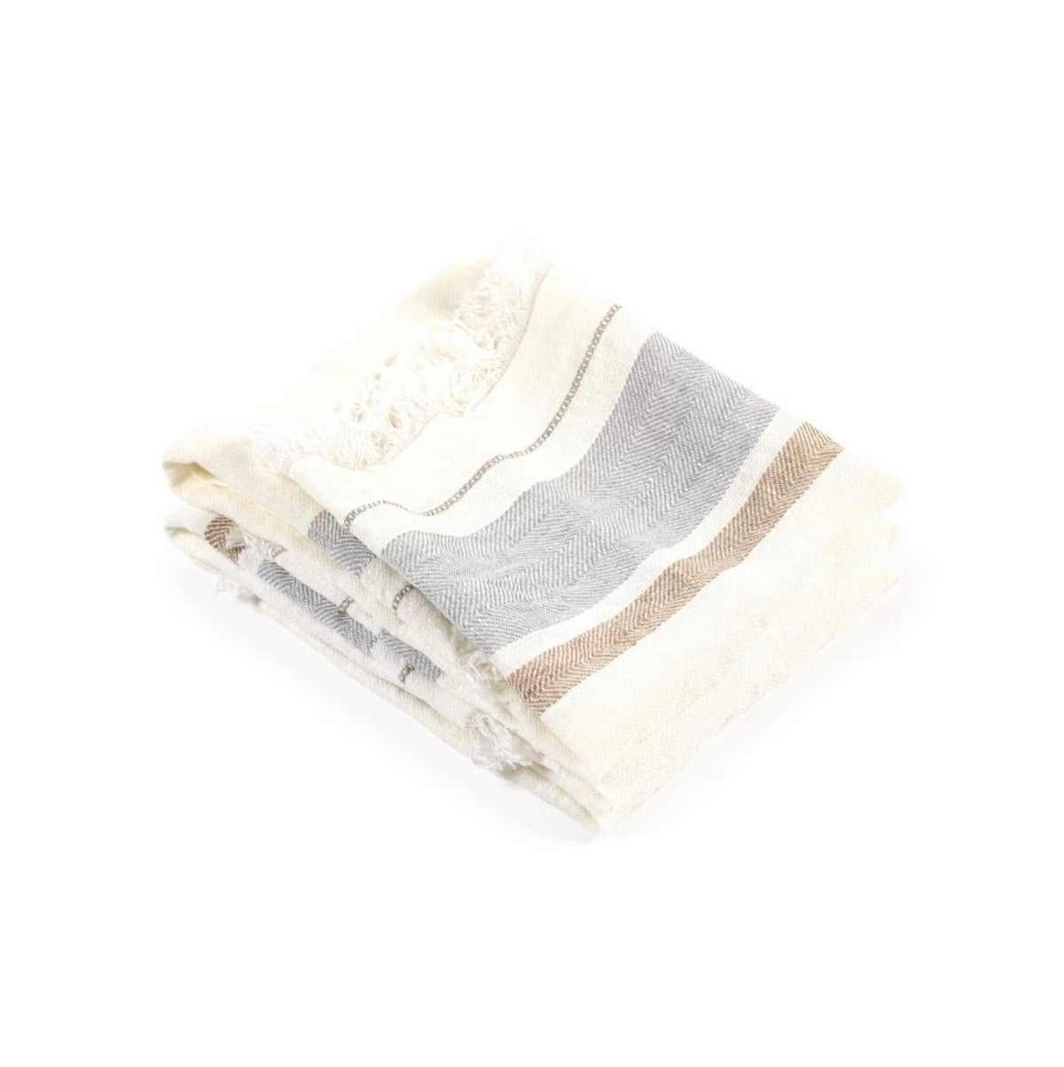 Libeco guest towel - Oyster stripe