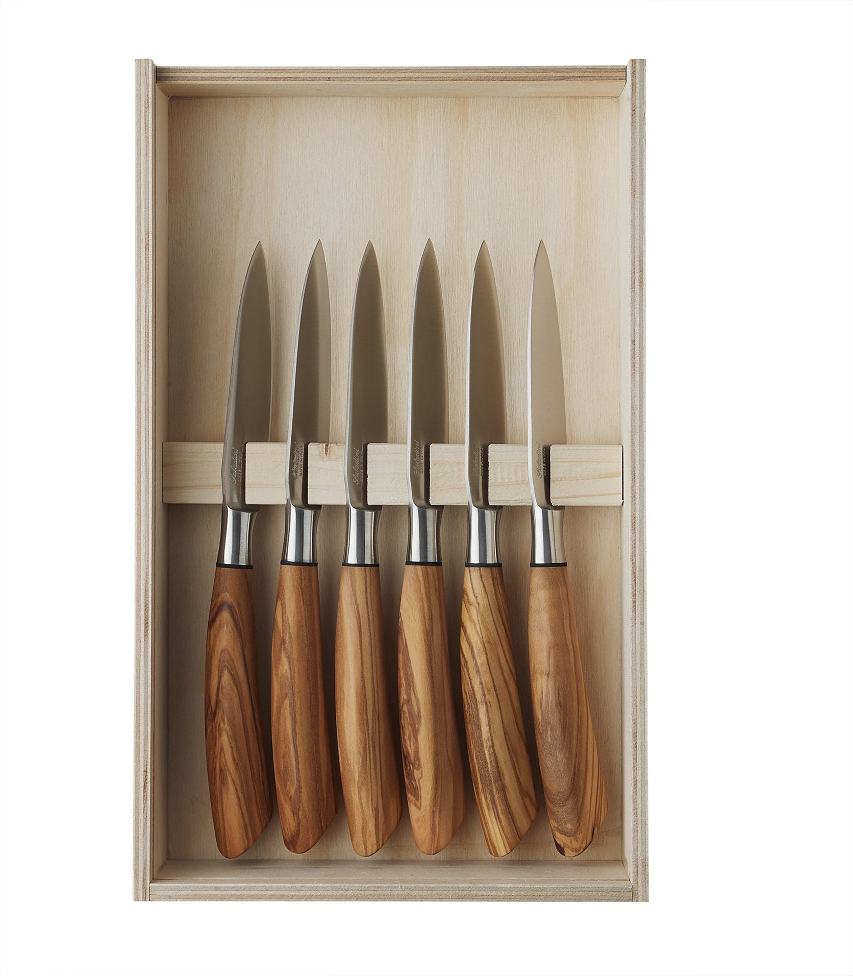 Steakknive 23 cm i oliventræ, 6 stk.