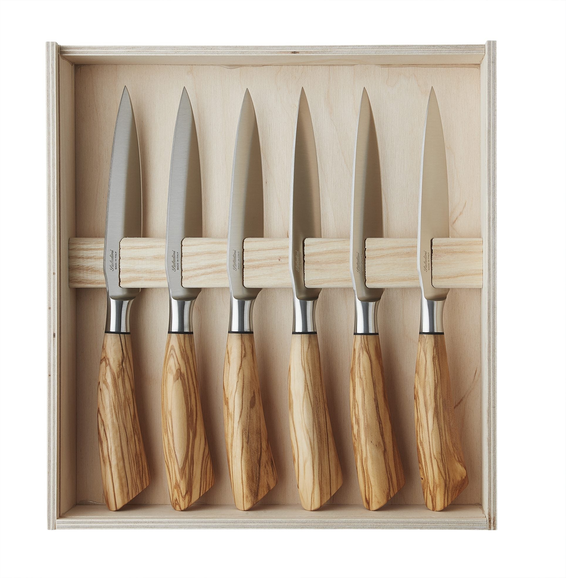 Steakknive 27 cm i oliventræ, 6 stk.