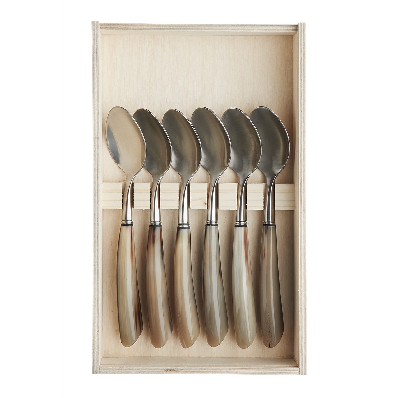 Spiseskeer 21 cm i oksehorn, 6 stk.
