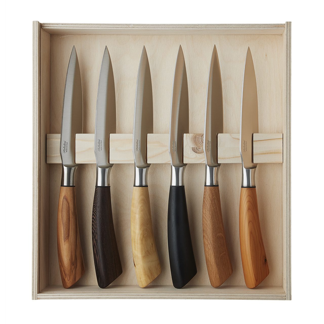 Steakknive 27 cm i blandet træ, 6 stk.