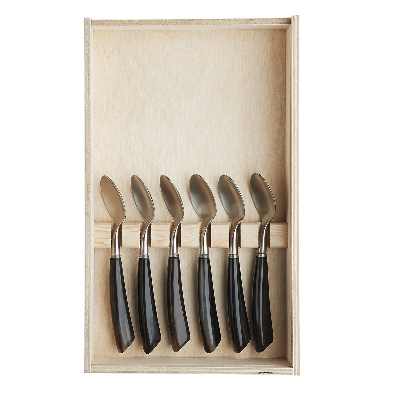 Teskeer 15,5 cm i oksehorn, 6 stk.